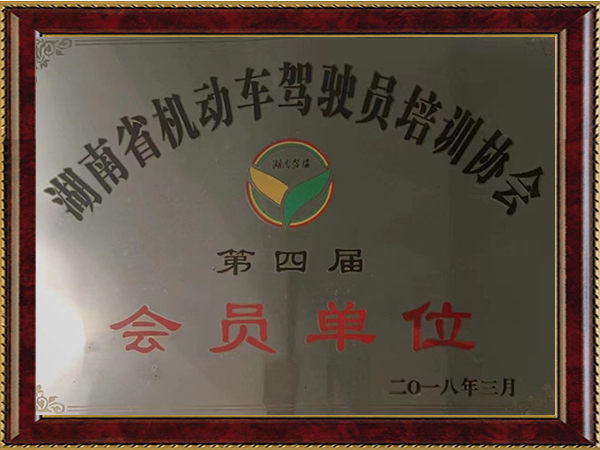 湖南省機動車駕駛員培訓協會第四屆副理事長單位